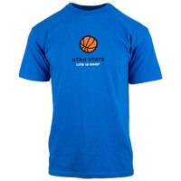 utah state life is good basketball unisex blue t-shirt
